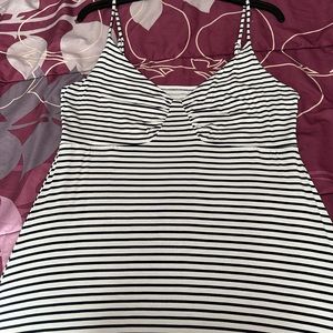 Spaghetti strap maxi dress. Navy blue and white size L.